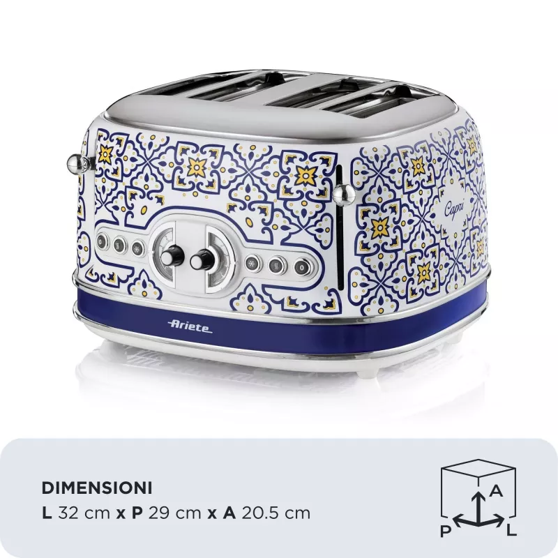 Röster ARIETE Capri 4-viiluline, 1630 W, valge/mitmevärviline