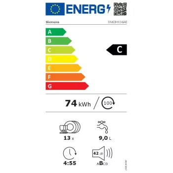 Siemens iQ300 SN63HX16AE nõudepesumasin Täielikult sisseehitatav 13 komplekti