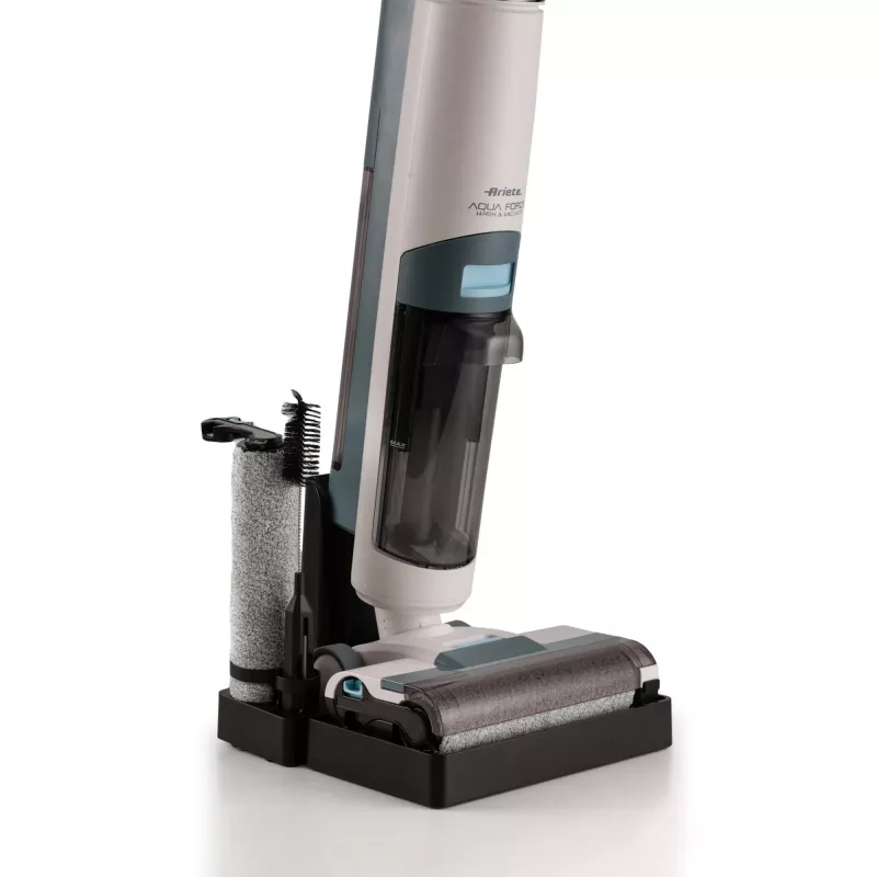 Ariete 2483 Aqua Force Wash & Vacuum, nutikas tolmuimeja, juhtmevaba põrandapuhastusvahend, juhtmevaba, imeb ja puhastab, lemmikloomakarvad, kuiv ja märg mustus, 700 ml mahutavus, tarvikud kaasas