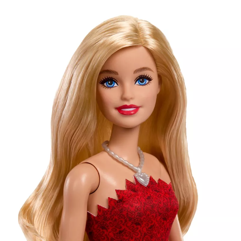 Barbie Mattel 80. aastapäeva rubiinpunane pidulik moenukk, punases kleidis koos aksessuaaridega
