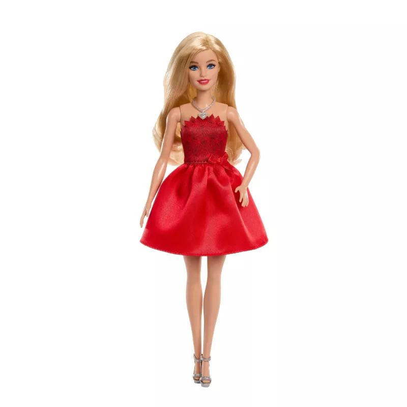 Barbie Mattel 80. aastapäeva rubiinpunane pidulik moenukk, punases kleidis koos aksessuaaridega