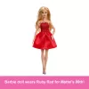 Barbie Mattel 80. aastapäeva rubiinpunane pidulik moenukk, punases kleidis koos aksessuaaridega