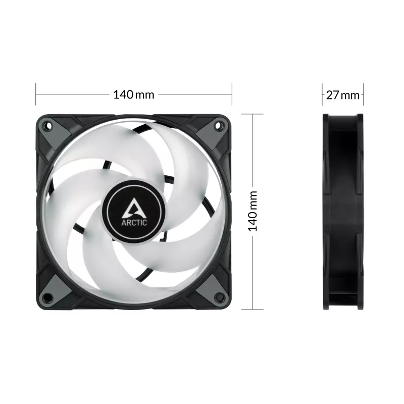 ARCTIC P14 PWM PST A-RGB 0dB - Poolpassiivne 140 mm ventilaator digitaalse A-RGB-ga