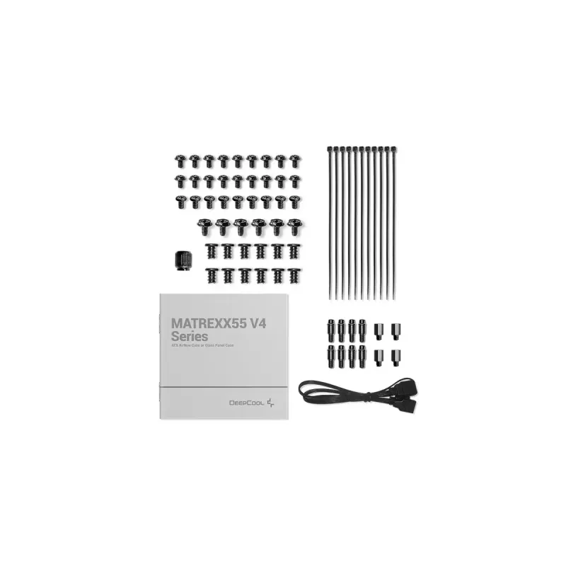 Arvutikorpus DeepCool MATREXX55 V4 C Midi Tower Must — karastatud klaas, ATX/microATX tugi, USB-C, max GPU 370mm