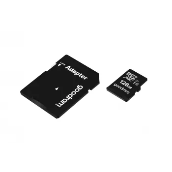 MicroSDXC välkmälu GOODRAM 128GB UHS-I Class 10 (lugemine 100 MB/s, kirjutamine 10 MB/s) SD-adapteriga