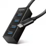 Axagon HUE-M1C 4x USB 3.2 Gen 1 MINI jaotur, metallist, 20 cm USB-C kaabel