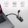 Axagon HUE-M1C 4x USB 3.2 Gen 1 MINI jaotur, metallist, 20 cm USB-C kaabel