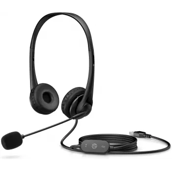 HP Stereo USB-peakomplekt G2, juhtmega, kontor/kõnekeskus, 90 g, peakomplekt, must