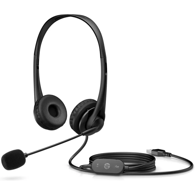 HP Stereo USB-peakomplekt G2, juhtmega, kontor/kõnekeskus, 90 g, peakomplekt, must