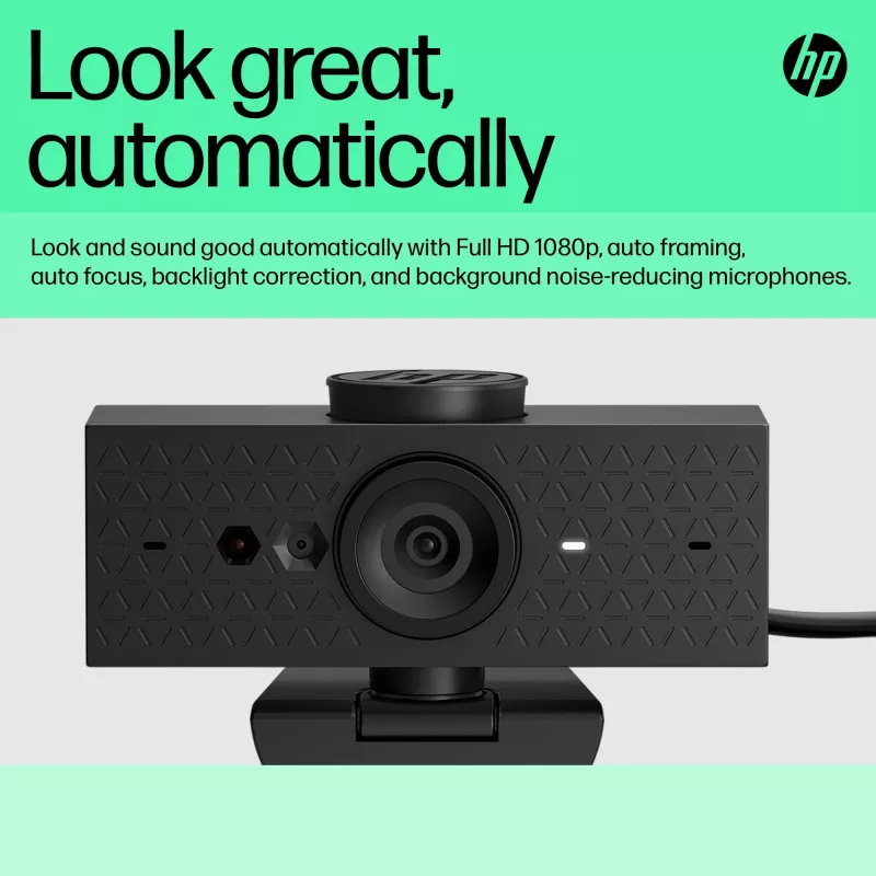 HP 625 FHD veebikaamera, 4 MP, 1920 x 1080 pikslit, Full HD, äriklass, USB, must
