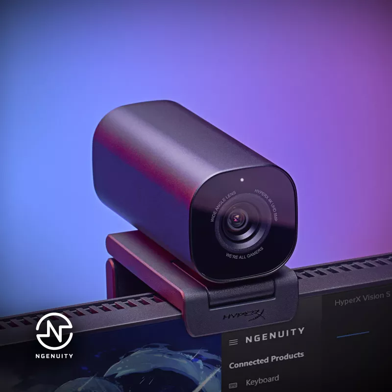 HyperX Vision S veebikaamera, must, Windows 10, Windows 11, Mac OS X 10.10 Yosemite, MacOS, ChromeOS, 45 mm, 93,3 mm