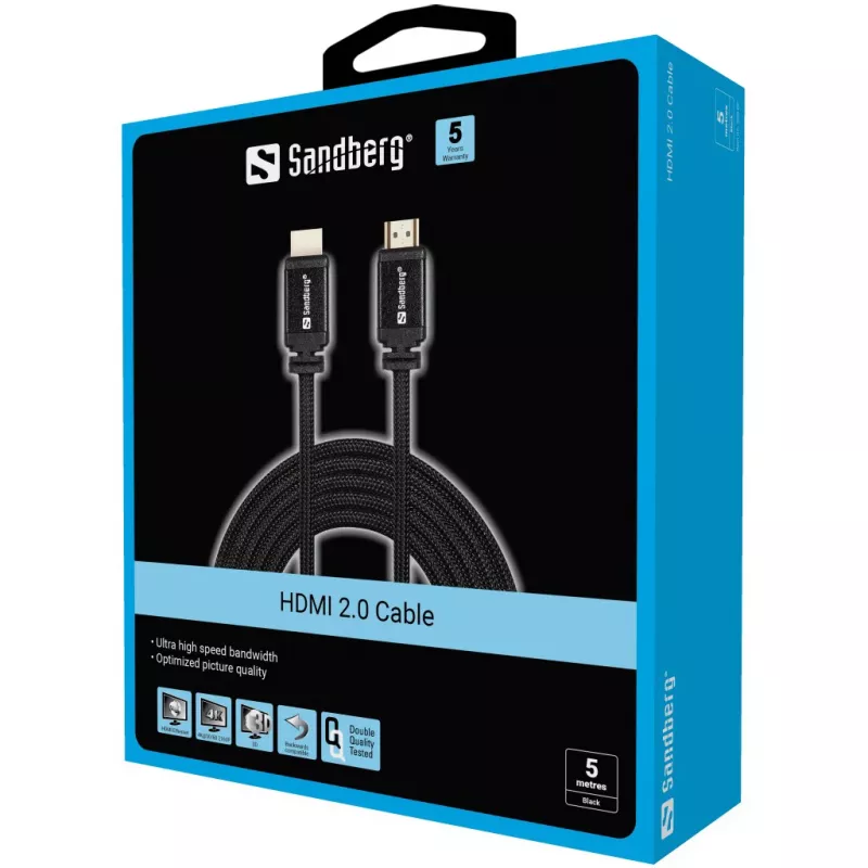 HDMI-kaabel Sandberg HDMI 2.0 19M-19M 5m