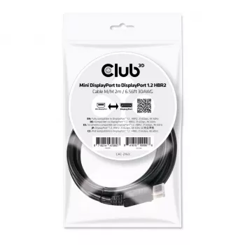 CLUB3D Mini DisplayPort to DisplayPort 1.2 M/M 2m 4K60Hz