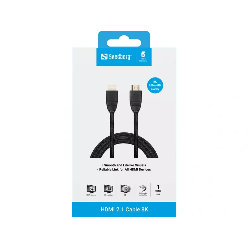 Sandberg HDMI 2.1 kaabel 8K, 1 m