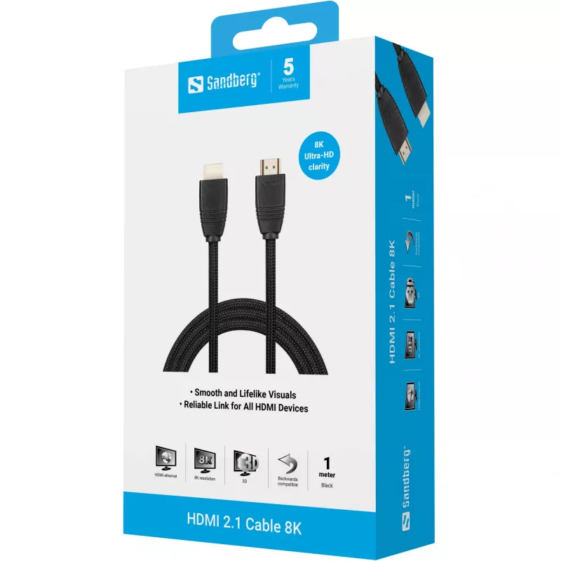 Sandberg HDMI 2.1 kaabel 8K, 1 m