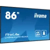 iiyama LH8664UHS-B2AG Signage Display Digitaalne siltide kuva 2.17 m (85.6 tolli) Wi-Fi 500 cd/m² 4K Ultra HD Must Sisseehitatud protsessor Android 11 24/7