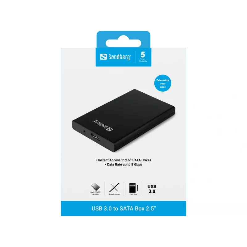 HDD/SSD-korpus Sandberg USB 3.0 to SATA Box 2.5''