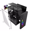 PC-korpus GEMBIRD Fornax 2000 RGB Midi Tower Must — Micro ATX/ITX/ATX, 1x120mm tagumine ventilaator, 2x2,5-tollist pesa, 2x3.0 USB-A, karastatud klaas