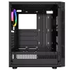 PC-korpus GEMBIRD Fornax 2000 RGB Midi Tower Must — Micro ATX/ITX/ATX, 1x120mm tagumine ventilaator, 2x2,5-tollist pesa, 2x3.0 USB-A, karastatud klaas