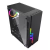 PC-korpus GEMBIRD Fornax 2000 RGB Midi Tower Must — Micro ATX/ITX/ATX, 1x120mm tagumine ventilaator, 2x2,5-tollist pesa, 2x3.0 USB-A, karastatud klaas