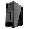 PC-korpus GEMBIRD Fornax 2000 RGB Midi Tower Must — Micro ATX/ITX/ATX, 1x120mm tagumine ventilaator, 2x2,5-tollist pesa, 2x3.0 USB-A, karastatud klaas