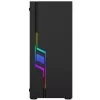 PC-korpus GEMBIRD Fornax 2000 RGB Midi Tower Must — Micro ATX/ITX/ATX, 1x120mm tagumine ventilaator, 2x2,5-tollist pesa, 2x3.0 USB-A, karastatud klaas