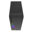 PC-korpus GEMBIRD Fornax 2000 RGB Midi Tower Must — Micro ATX/ITX/ATX, 1x120mm tagumine ventilaator, 2x2,5-tollist pesa, 2x3.0 USB-A, karastatud klaas