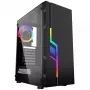 PC-korpus GEMBIRD Fornax 2000 RGB Midi Tower Must — Micro ATX/ITX/ATX, 1x120mm tagumine ventilaator, 2x2,5-tollist pesa, 2x3.0 USB-A, karastatud klaas