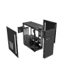 PC-korpus GEMBIRD Fornax 160 Mini Tower — must, SPCC, toetab ITX/mATX/ATX, 1×3,5-tolline + 3×2,5-tollist sahtlit, 7 laienduspesa, 445×185×390 mm