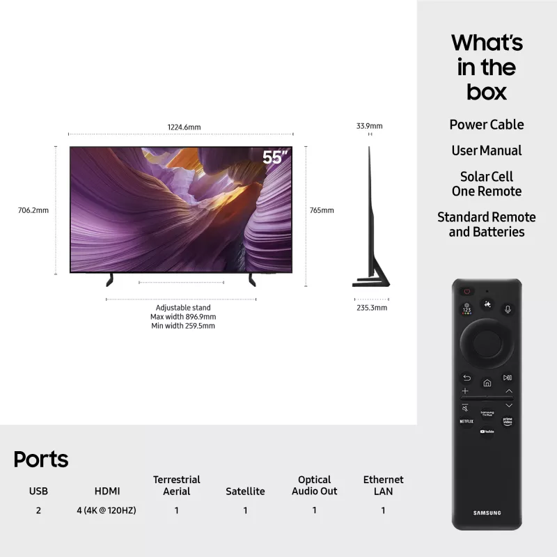 Samsung QE55S85FAUXXH TV 139,7 cm (55 tolli) 4K Ultra HD Smart TV Wi-Fi Must