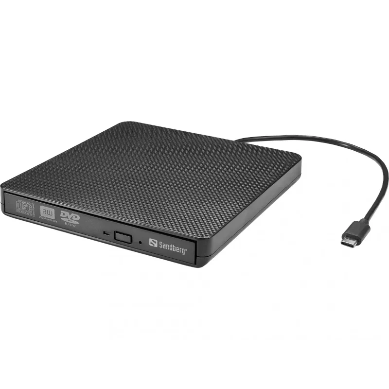 Sandberg USB-C/A DVD-seade, Must, Salv, Lauaarvuti/sülearvuti, DVD Super Multi DL, USB Type-C, CD-R, CD-ROM, CD-RW, DVD+R DL, DVD-R, DVD-R DL, DVD-RAM, DVD-ROM, DVD-RW