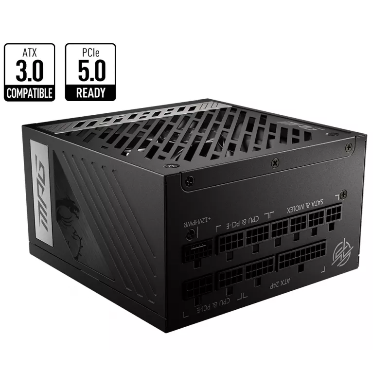 MSI MPG A850G PCIE5 toiteplokk 850 W 24-kontaktine ATX ATX Must