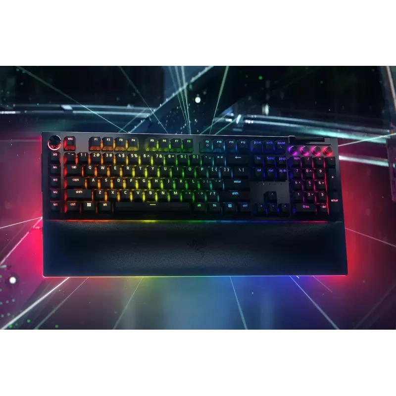 Razer MustWidow V4 Pro klaviatuur mängurile USB QWERTY US International must mehaaniline RGB LED