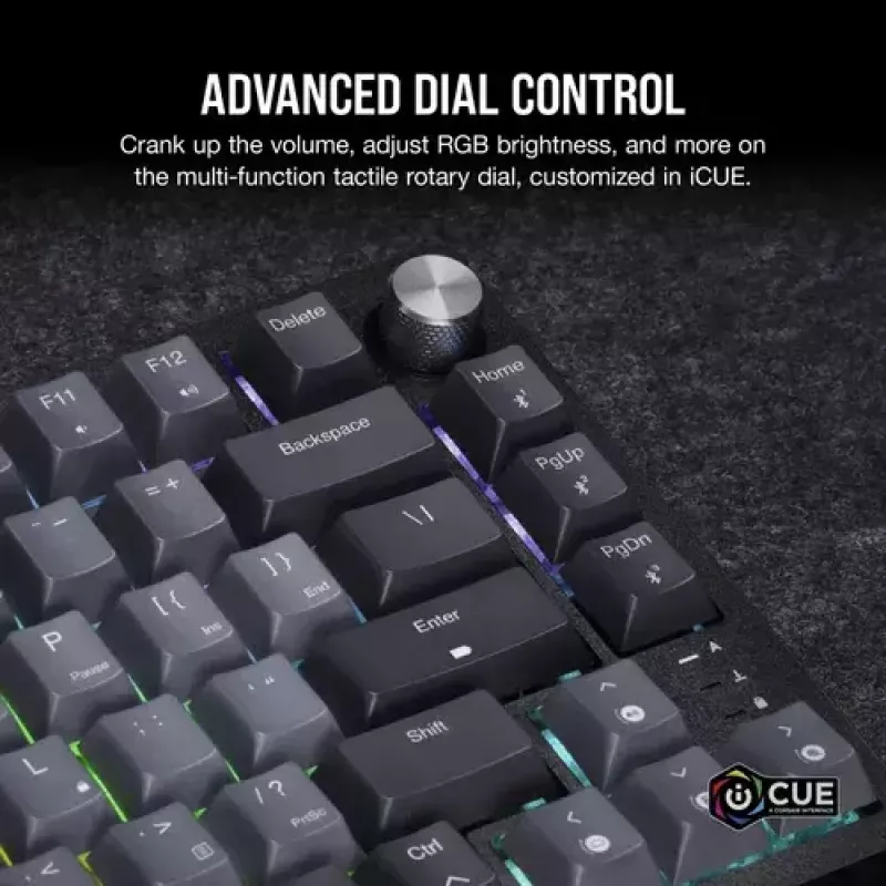 Mehaaniline mänguklaviatuur Corsair K65 PLUS WIRELESS RGB, juhtmevaba, USB, must