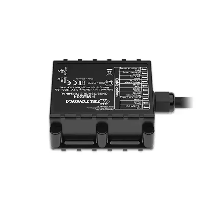 GPS Tracker Teltonika FMB204 Universaalne Must Üks SIM 1800 mAh