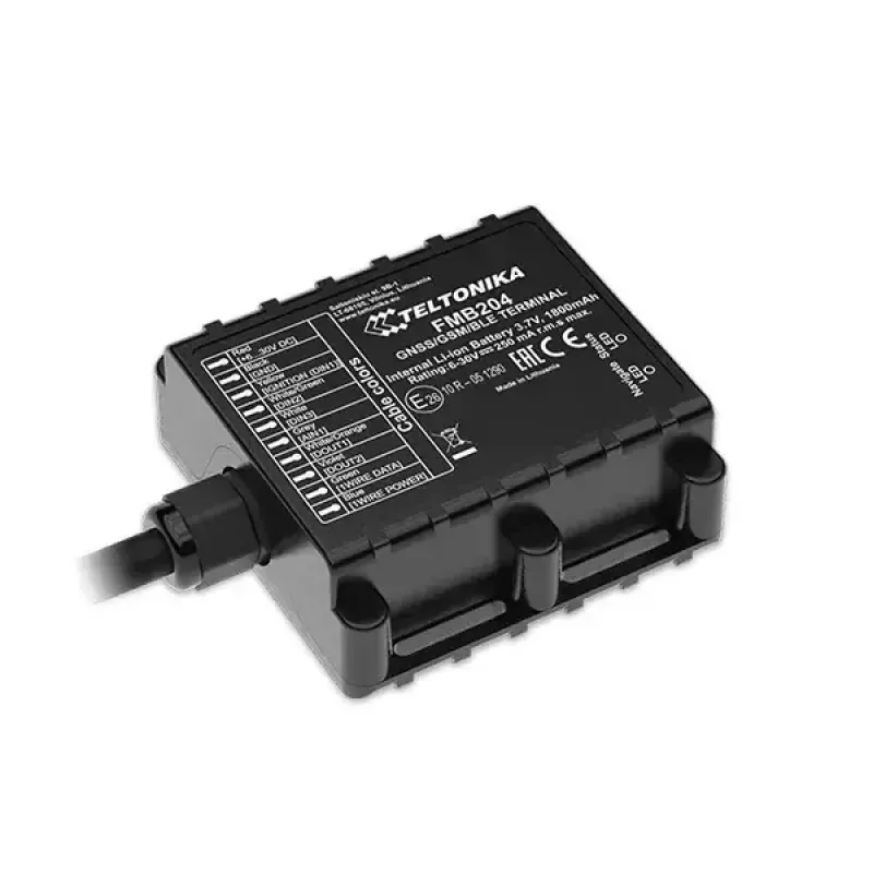 GPS Tracker Teltonika FMB204 Universaalne Must Üks SIM 1800 mAh