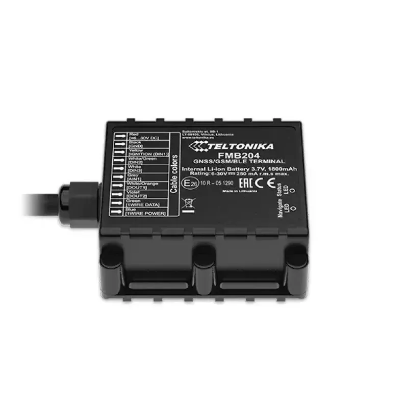 GPS Tracker Teltonika FMB204 Universaalne Must Üks SIM 1800 mAh