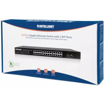 Intellinet 24-pordine gigabitine Etherneti kommutaator 2 SFP-pordiga