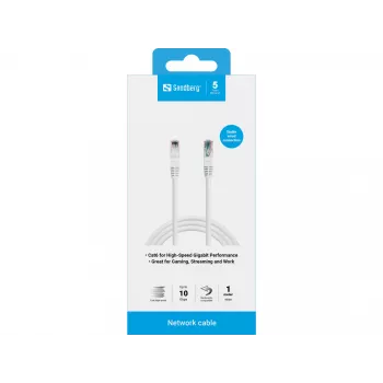 võrgukaabel Sandberg UTP Cat6 RJ-45 1m Valge