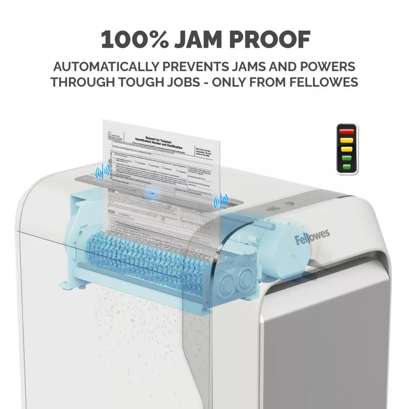 Fellowes LX Series Paper Shredder LX221 20 Sheet Micro Cut Shredder with 30 Litre Pull Out Bin Superior Security P5 Valge