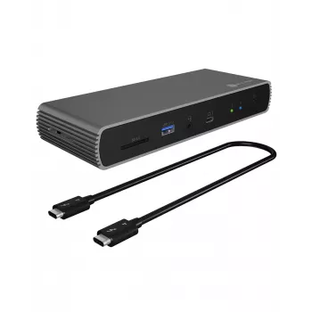 ICY BOX IB-DK8801-TB4 Juhtmega Thunderbolt 4 Antratsiit, Must
