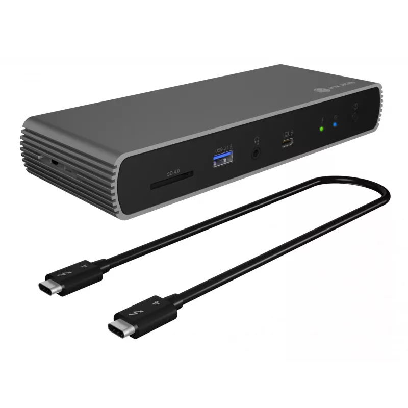 ICY BOX IB-DK8801-TB4 Juhtmega Thunderbolt 4 Antratsiit, Must