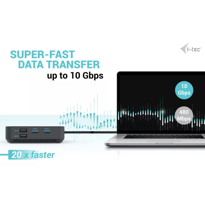 i-tec USB-C HDMI Dual DP dokkimisjaam toiteedastusega 100 W