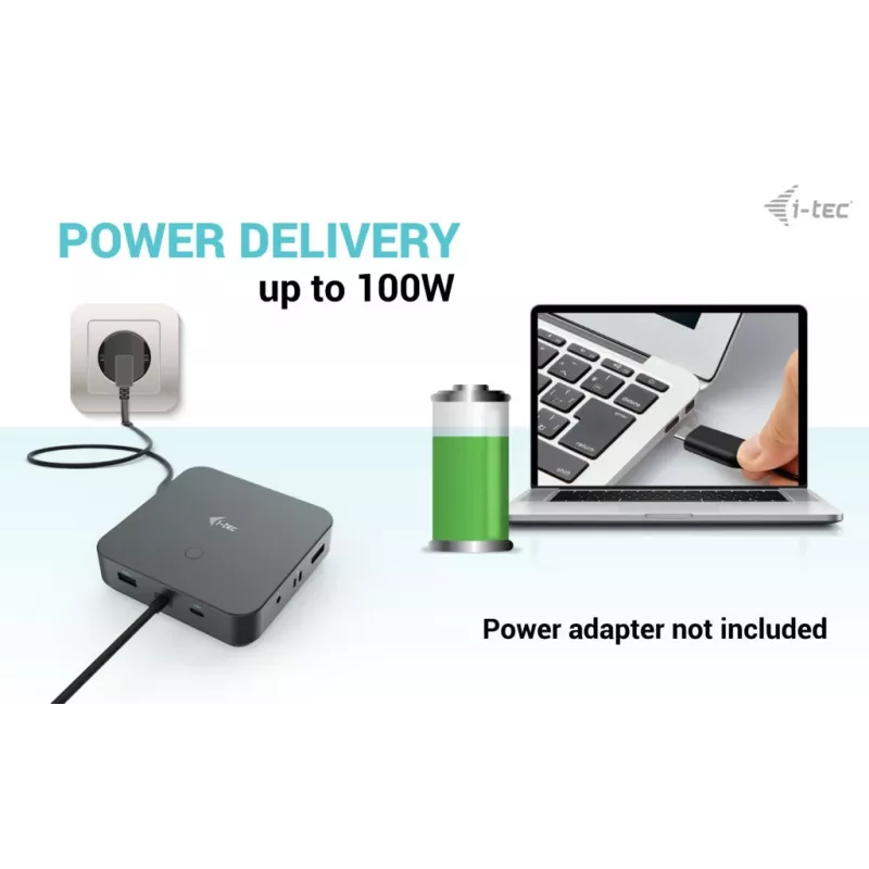i-tec USB-C HDMI Dual DP dokkimisjaam toiteedastusega 100 W