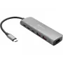 Sandberg USB-C dokk HDMI + 2xUSB-A + 2xUSB-C + PD100W, juhtmega, USB 3.2 Gen 1 (3.1 Gen 1) Type-C, 100 W, Alumiinium, 4K Ultra HD, 3840 x 2160 pikslit