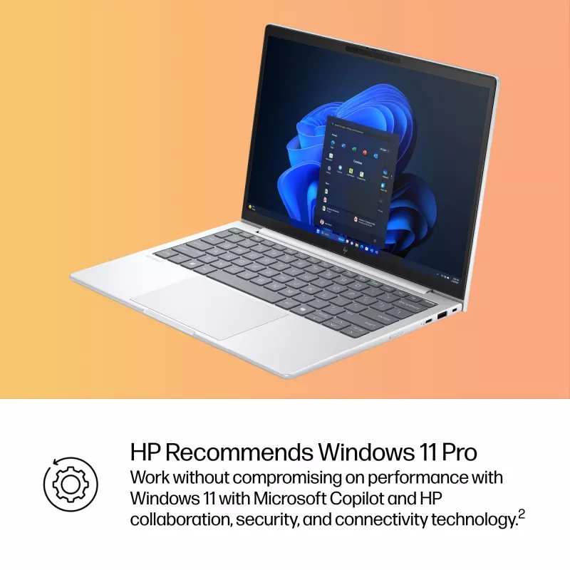 HP EliteBook 8 G1i AI Intel Core Ultra 5 225U sülearvuti 33,8 cm (13,3 tolli) WUXGA 16 GB LPDDR5x-SDRAM Wi-Fi 7 (802.11be) Windows 11 Pro AI PC