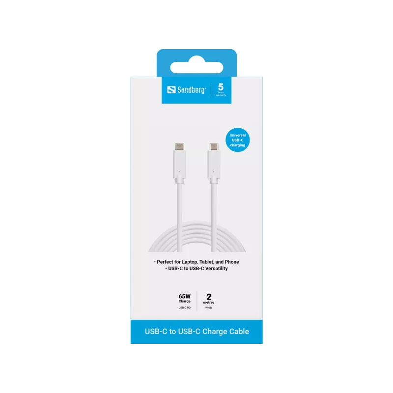 USB-C laadimiskaabel Sandberg 136-17 2M 65W