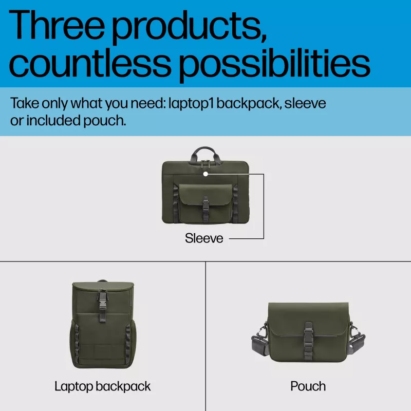 HP 15.6-tolline modulaarne sülearvuti seljakott Maksimaalne ekraani suurus 39,6 cm Kaal 1,54 kg