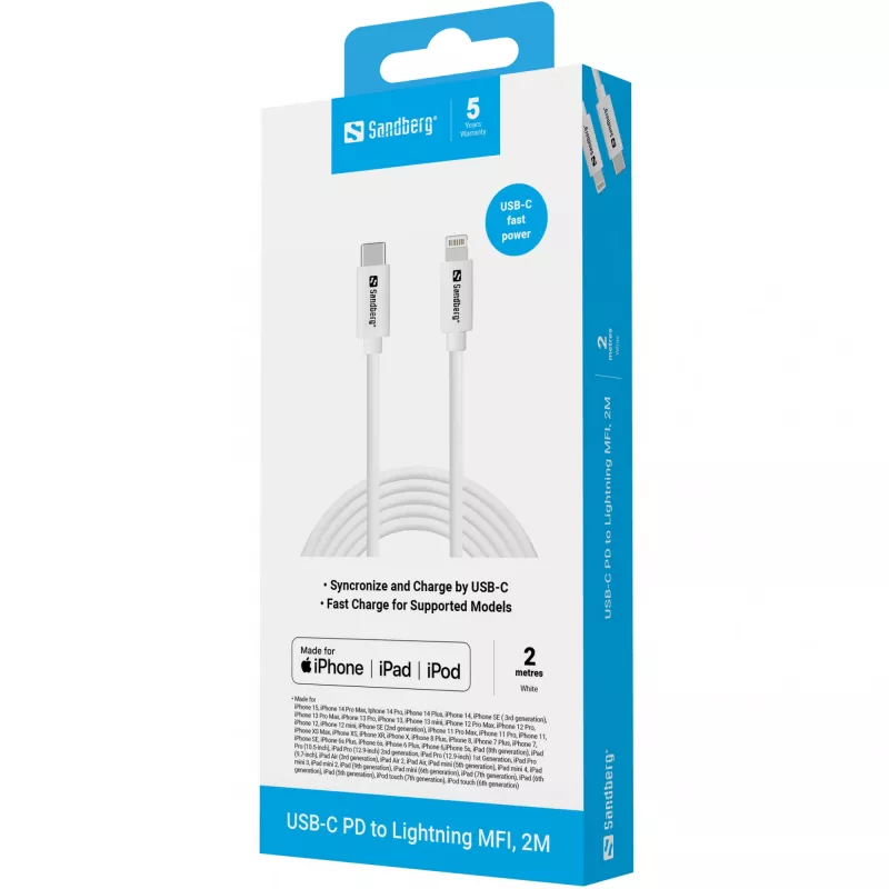 Sandberg USB-C PD to Lightning MFI 2M kaabel 2m Lightning USB C