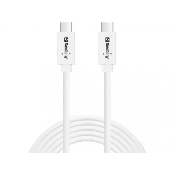 Sandberg USB-C>C USB 3.1 G2 100W 2M kaabel, valge
